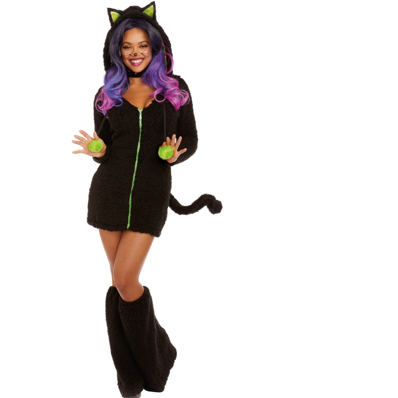 COSTUMUL FUZZY BLACK CAT