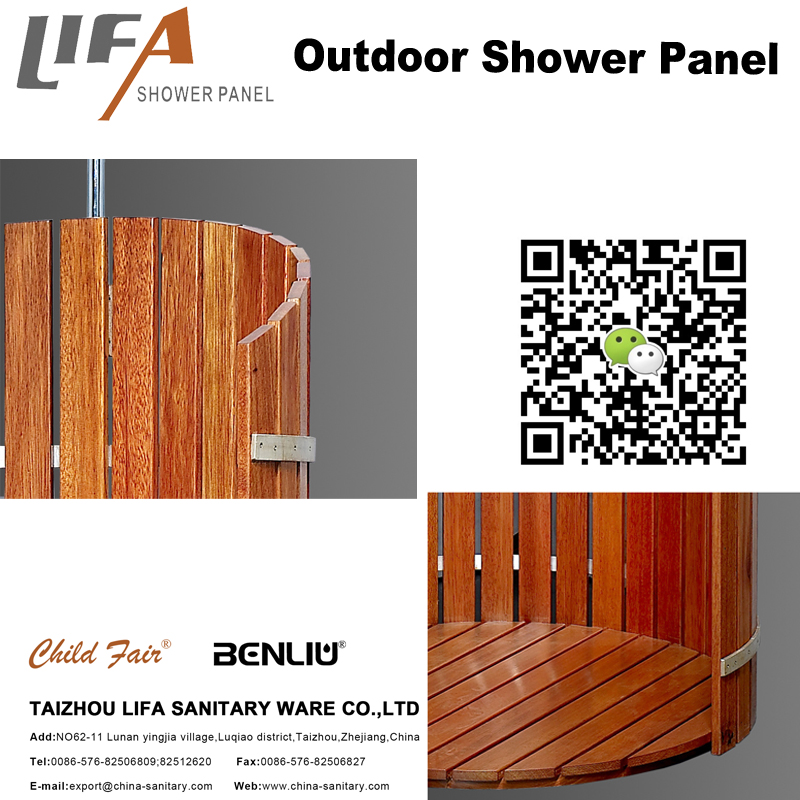 Panou de duș exterior CF5007, Panou de duș exterior din lemn, Panou de duș de grădină, Duș liber în picioare