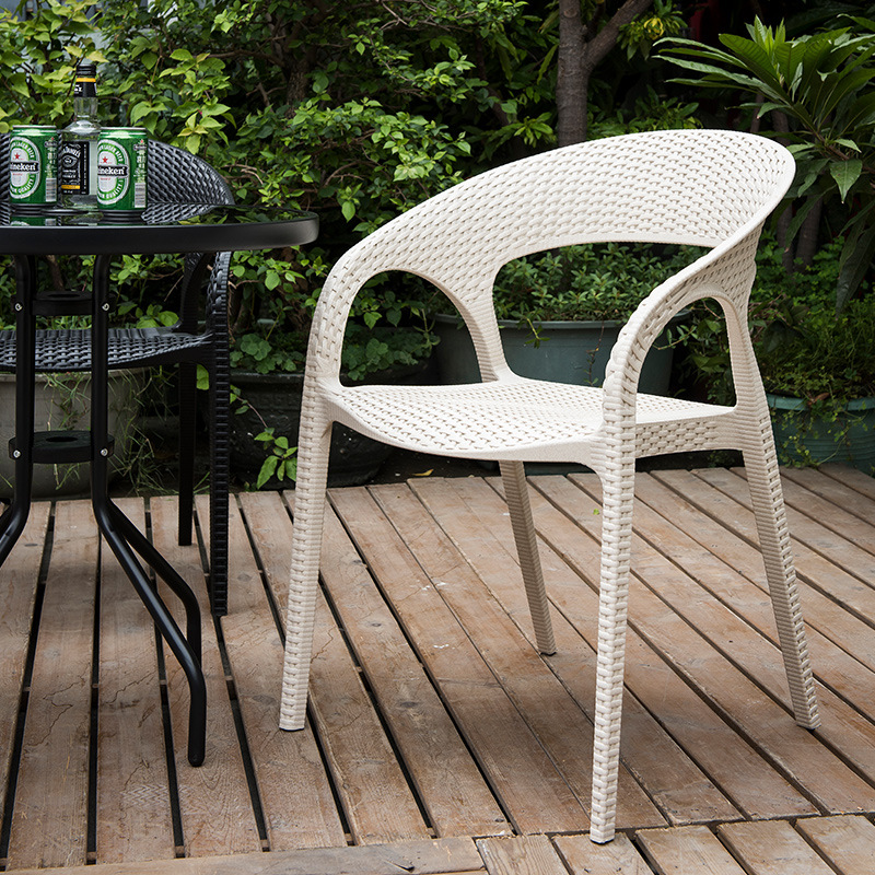 PP rattan stil scaune cafenea mobilier exterior gradina scaun din plastic rasina scaune de gradina din plastic