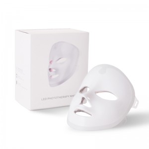 7 Culori Lumina Portabilă de față Portabilă Masca de față Terapie ușoară pentru utilizare la domiciliu, LED Light Therapy Facial Skin Care Mask - albastru&lumină roșie pentru masca foton acnee - Tehnologie PDT din Coreea pentru...