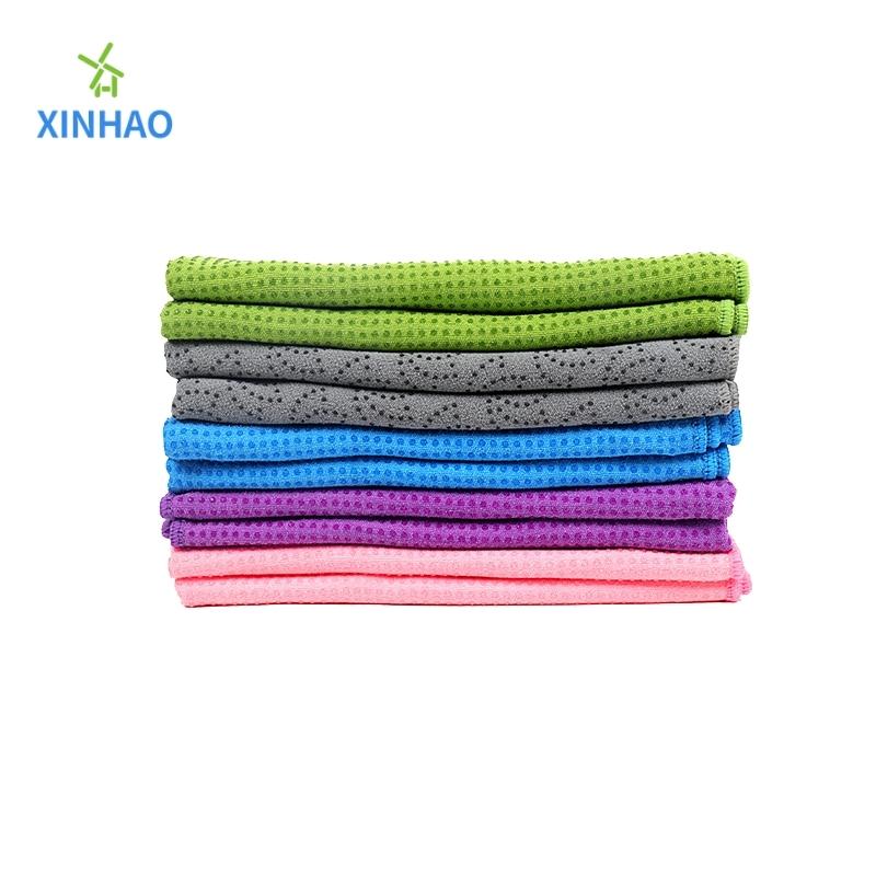 O varietate de culori prosop de yoga solid de culori cu microfibră, cu o culoare solidă, PVC Silicon Punct anti-alunecare, potrivită pentru fitness, yoga, pilates, yoga la temperatură ridicată