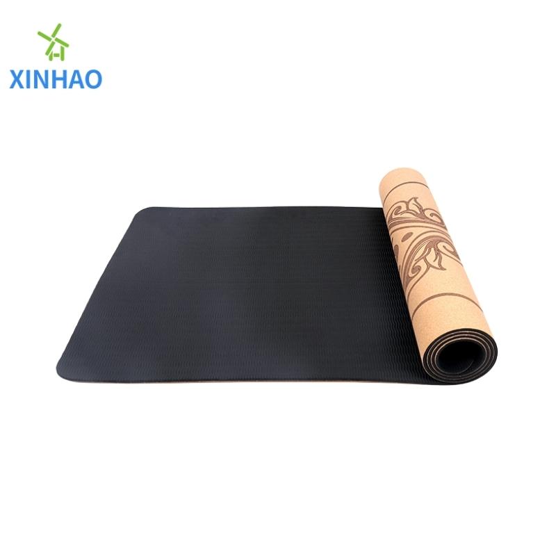 Amazon cel mai bine vândut Cork TPE Yoga Mat cu ridicata, 4mm/5mm/6mm/8mm tpe Cork Mat Yoga Non-Slip, suporta logo-ul personalizat sau imprimare