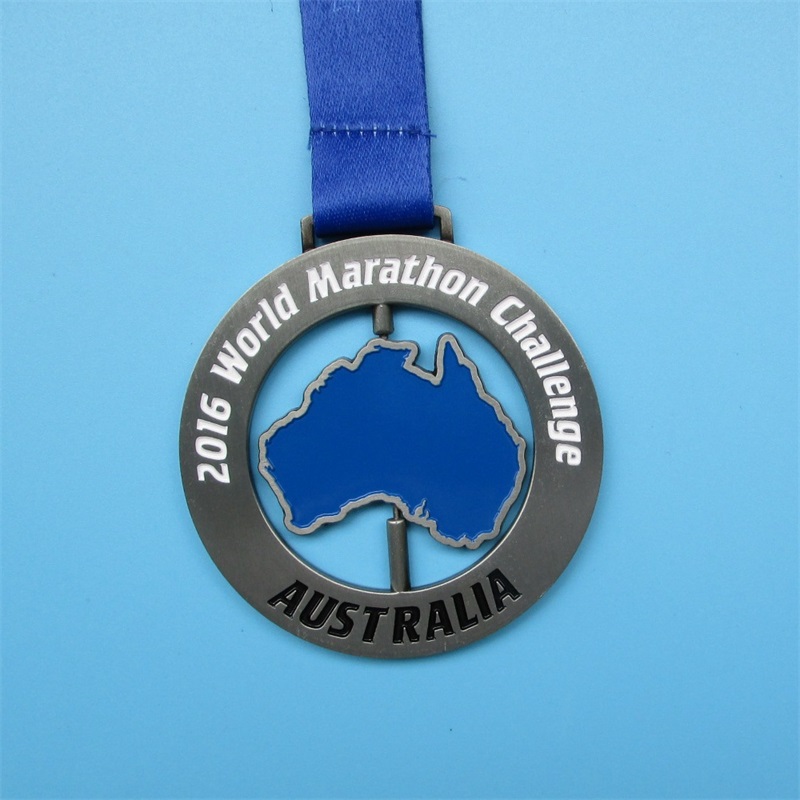 Email moale argintiu metal colorat hartă jigsaw mondial maraton medalii combinate