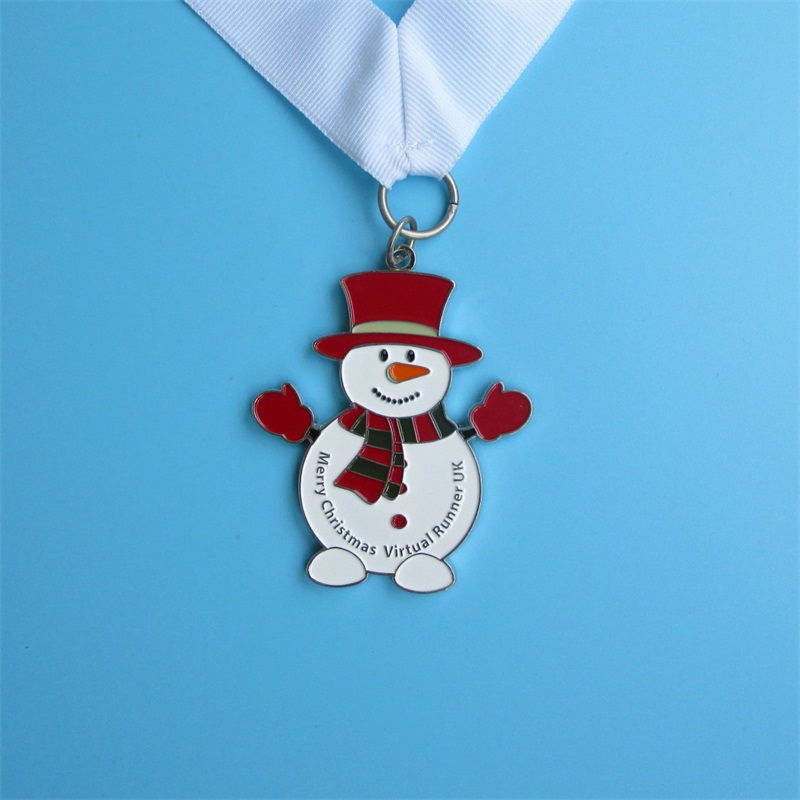 Proiectare profesională GRATUITĂ de Crăciun Metal Metal Snow Man Medalion Pandantiv Medalie sportivă