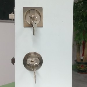 1601 Intrare contemporană blocare de buzunar pătrată, bloc de buzunar argintiu cu cheie, blocare a ușii glisante