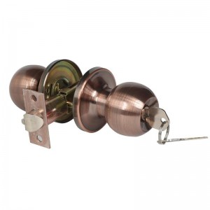 2501 Buton ușă de intrare cu blocare și cheie, blocare a ușii interioare și exterioare, buton standard al ușii cu bilă