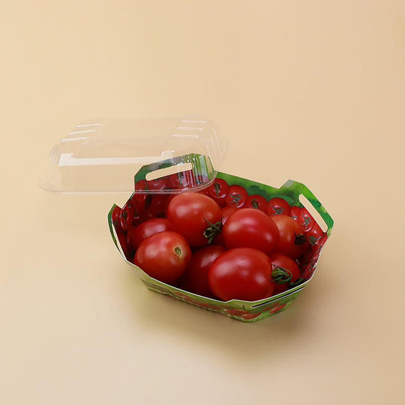 Cutii personalizate din carton din plastic pentru recipient de ambalare Punnet cu fructe cu capac