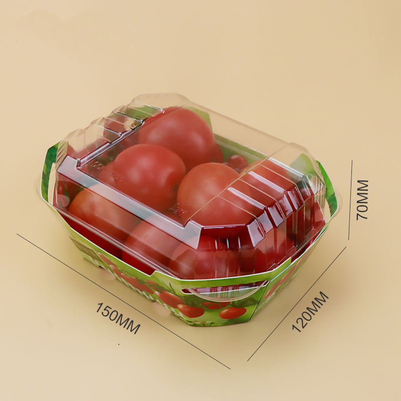 Cutii personalizate din carton din plastic pentru recipient de ambalare Punnet cu fructe cu capac