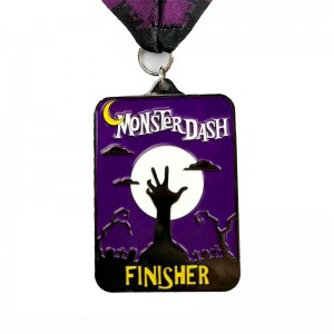 Metal Die Died Medalie Matte Metal Negru Medalie Halloween Medalii Sportive Flip-Open