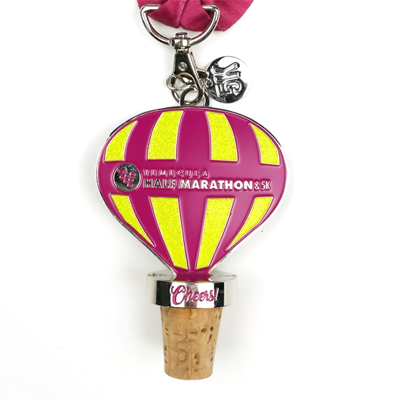 Medalii personalizate cu jumătate de maraton Medalie de podgorie cu sticlă de vin cu farmec cu farmec
