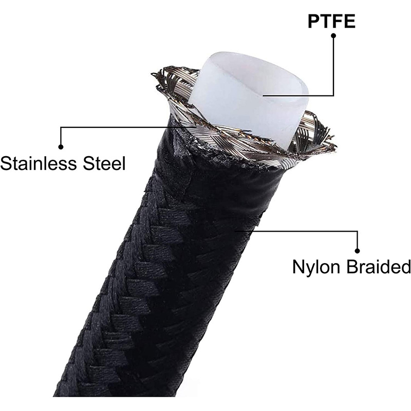 PTFE E85 Furtun de combustibil Nylon împletit