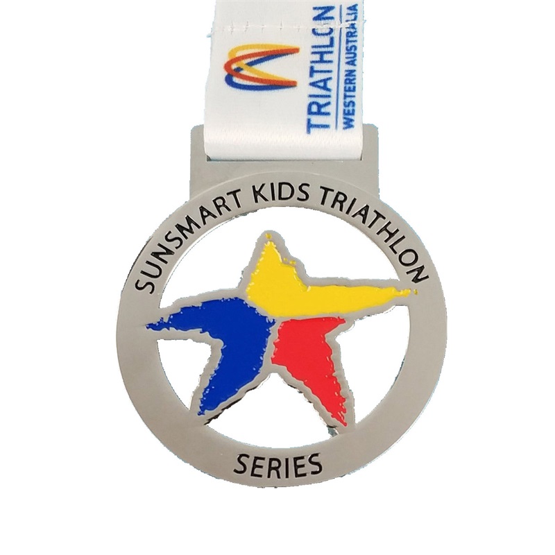 Medalii de turnare a metalului de aur 3d Medalie de medalie de triatlon 3d