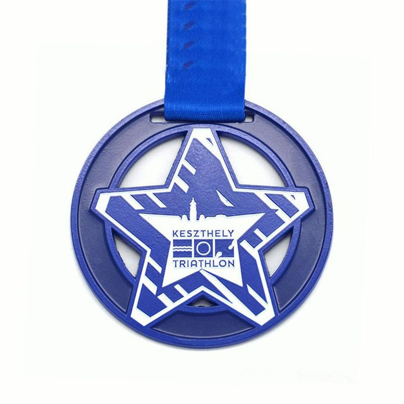 Medalie de triatlon cu email de metal personalizat gravat metal 3d