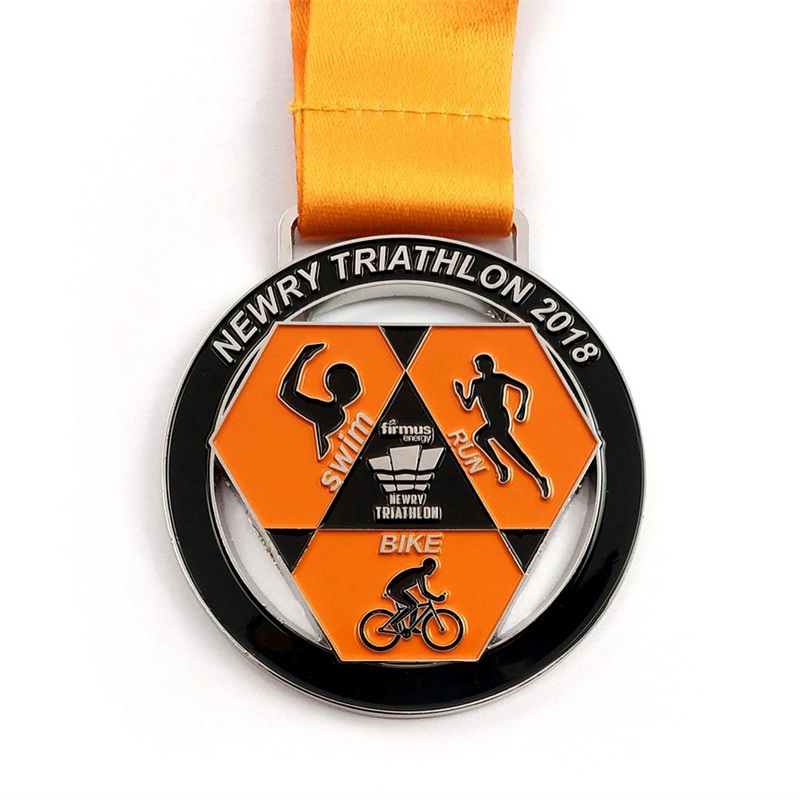Medalie de campion Medalii antice personalizate Rebin Design 3D Medalia de triatlon 3D