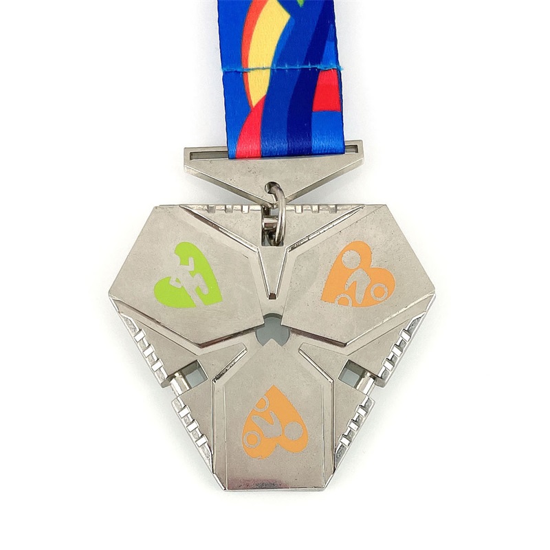 Medalie de campion Medalii antice personalizate Rebin Design 3D Medalia de triatlon 3D
