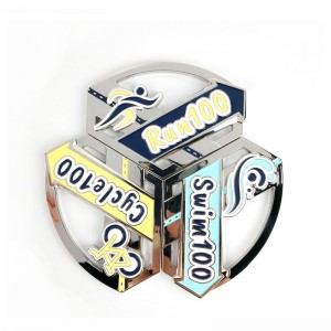 Medalie de campion Medalii antice personalizate Rebin Design 3D Medalia de triatlon 3D