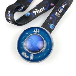 Color 3D Medalion de Aur Medalion Colier Efect stereoscopic Medalie de rulare Medalie de rulare