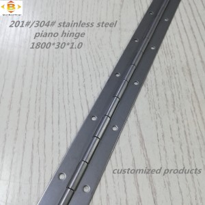 balamale lungi personalizate 201#304#grosime de 1,0 mm din oțel inoxidabil pian cu balamale cu balamale cu rând continuu cu balamale pian de pian