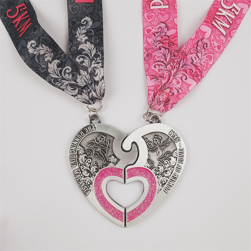 Minunat Design pentru inimă Die Medalie Culoarea Medaliei 3D Emamel Medalii cu medalii tipărite personalizate