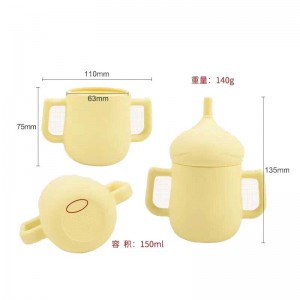Alimente Silicon Baby Straw Cups Copii Copii Copiii Băi BPA Silicon GRATUIT SNACK CUP CUPĂ CUPĂ SIPPY CUME CU MANURI