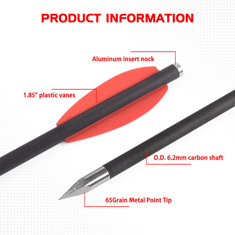 Elongarrow 119612-05 16 cm șuruburi cu arbaletă cu pistol șuruburi de săgeată de carbon cu paletă roșie de 2pc