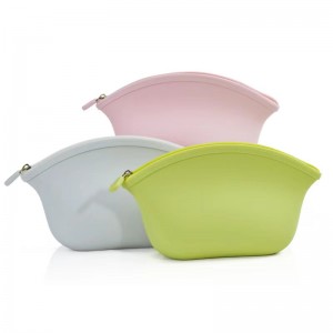 Cumpărături pentru călătorii cu fermoar portabil color portabile doamnelor siliconice geantă de mână cosmetică