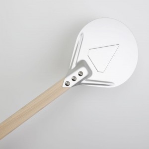 Mâner din lemn 7inch pizza din aluminiu rotire pizza peel turner rotund pizza spatula accesorii pentru cuptor pentru pizza