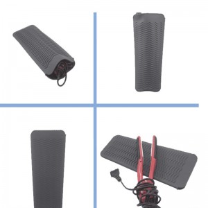 Husa de covorașă din silicon rezistentă, Husa portabilă rezistentă la căldură, covorașul cu un alunecare cu un alunecare pentru fier, îndreptați părul, depozitarea baghetei curling