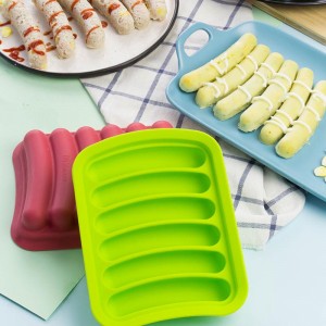 Molde de cârnați din silicon antiaderent pentru câini calzi de casă, hot dog, BPA Free, cuptor și cuptor cu microunde sigure