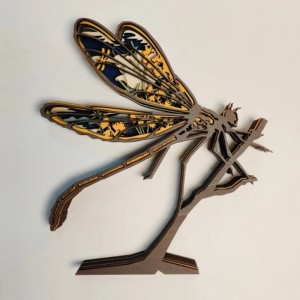 Decorare Dragonfly din lemn de animale 3D