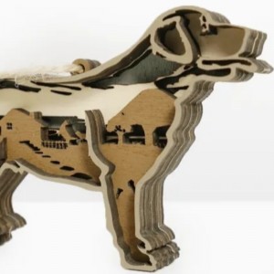 Decorare artefact din lemn 3D Puppy