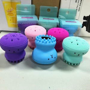 Perie de curățare a periei de curățare a siliconului și a masajului, perie de curățare în formă de caracatiță pentru curățare profundă a exfolierii blând