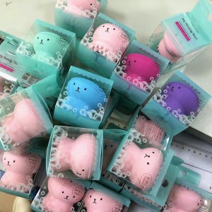 Perie de curățare a periei de curățare a siliconului și a masajului, perie de curățare în formă de caracatiță pentru curățare profundă a exfolierii blând