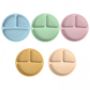 Silicon Copiii pentru copii Cupa de aspirație integrată compartimentată siliconică farfurie din silicon