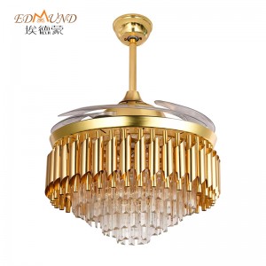 Ventilator de plafon K002 CHANDELIER CU LUMINE CU COLOR DE TOMEL 42 inch 3 cu candelabrul ventilatorului de cristal de difuzor