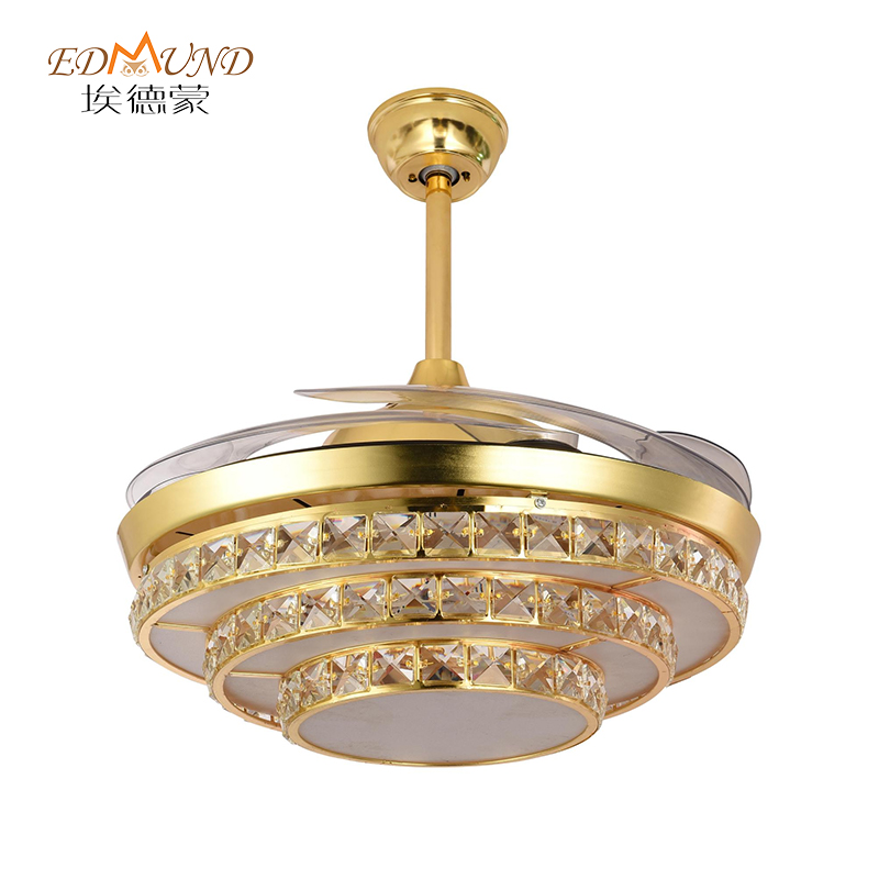 Ventilator de plafon K004 Candelabru cu lumină cu la distanță de 42 inch 3 culoare cu candelabrul ventilatorului de cristal de difuzor