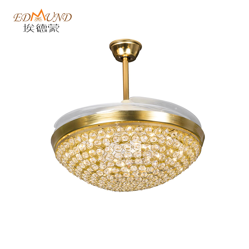 Ventilator de plafon K005 CHANDELIER CU LUMINE CU COLOR DE TOMEL 42 inch 3 cu candelabrul ventilatorului de cristal de difuzor