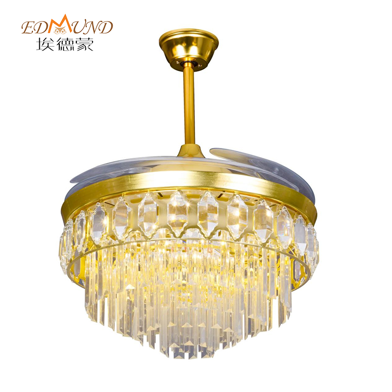 Ventilator de plafon K007 CHANDELIER CU LUMINE CU COLOR DE TOMEL 42 inch 3 cu candelabrul ventilatorului de cristal de difuzor