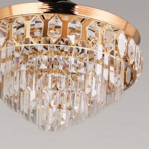 Ventilator de plafon K007 CHANDELIER CU LUMINE CU COLOR DE TOMEL 42 inch 3 cu candelabrul ventilatorului de cristal de difuzor