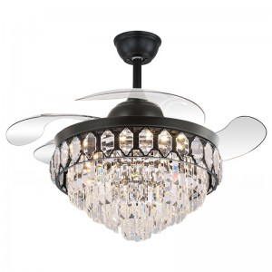 Ventilator de plafon K007 CHANDELIER CU LUMINE CU COLOR DE TOMEL 42 inch 3 cu candelabrul ventilatorului de cristal de difuzor