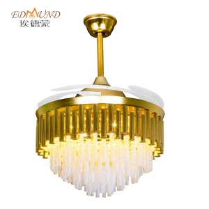 K009 Candelabru ventilator de tavan cu lumina cu telecomanda 42 inch 3 culori cu difuzor cristal fan candelabru