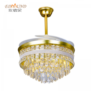 Ventilator de plafon K010 CHANDELIER CU LUMINE CU COLOR DE TOMEL 42 inch 3 cu candelabrul ventilatorului de cristal de difuzor