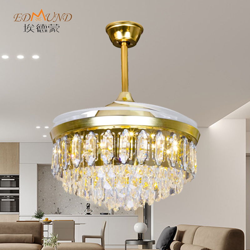 Ventilator de tavan K014 Candelabru cu lumină cu Culoare de 42 inci 3 de la distanță cu candelabrul ventilatorului de cristal de difuzor