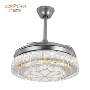 Ventilator de plafon K016 Candelabru cu lumină cu o culoare de 42 inci 3 de culoare cu candelabrul ventilatorului de cristal de 42 inci de la telecomandă