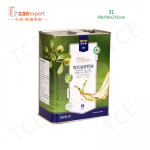 3L Food Grad Dreptuncular Extra Virgin Olive Ulei Can 2 litri/litre dreptunghiul de gătit ulei
