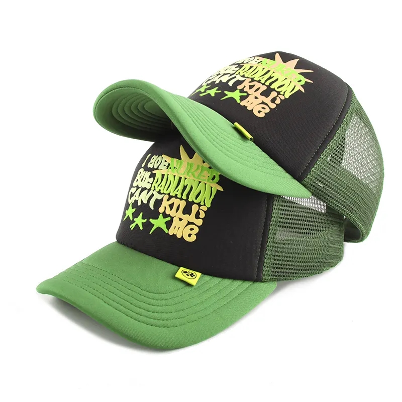 Pălării de broderi personalizate TRUPRIME IMPRIMING Imprimare Puff Logo Plain Foam Camaper Caps Breathable Bat