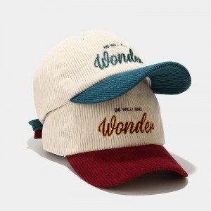 En -gros de broderi personalizate logo corduroy tad hat vintage 6 panou pălărie de baseball la modă pălării de baseball casual