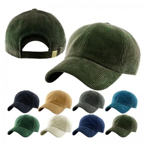 Corduroy Baseball Cap 6 Panouri Blank Cap Sport Sport Winter Hat Logo personalizat Bradodery