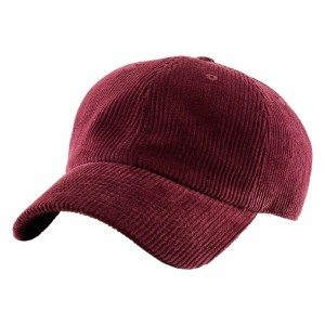 Corduroy Baseball Cap 6 Panouri Blank Cap Sport Sport Winter Hat Logo personalizat Bradodery
