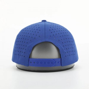 Noua modă Custom PVC Patch logo 5 panouri pălărie de golf poliester impermeabil, tăiat cu laser, tată perforat Gorras, șapcă de baseball cu frânghie